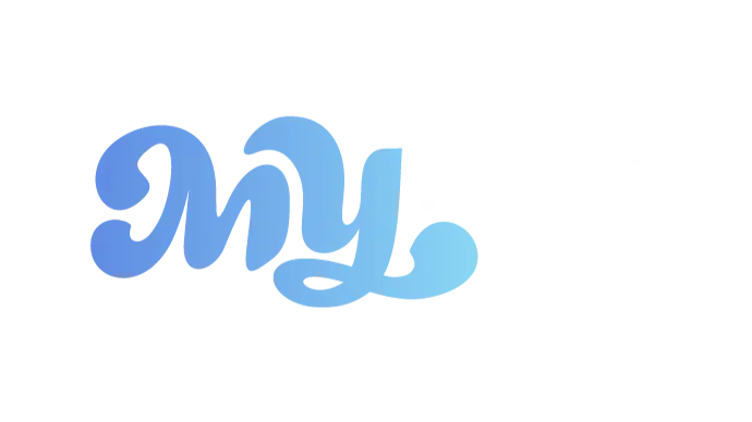 MyStake Casino official logo - blue and white stylized text for a premier online crypto gambling experience.